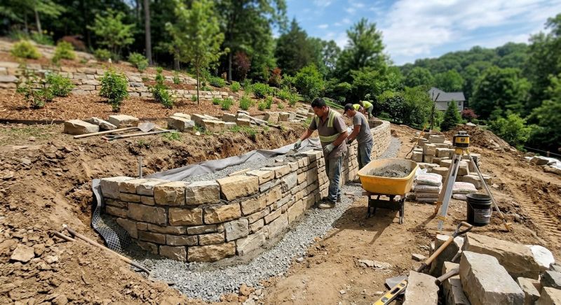 Block Retaining Wall Installation in Deland, FL