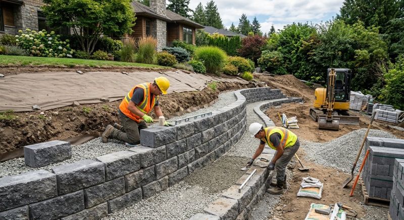 Landscape Wall Construction in Rockwall, TX