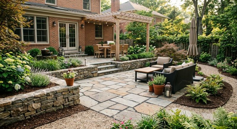 Limestone Patio Installation in Boston, MA