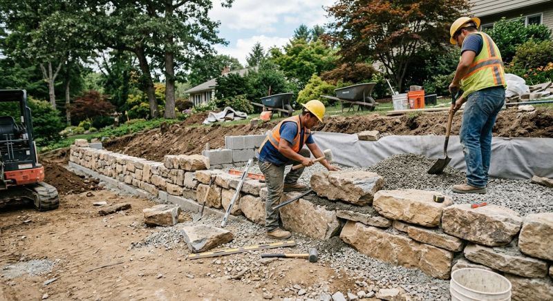 Block Retaining Wall Installation in Vero Beach, FL